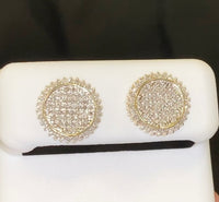 
              10K YELLOW GOLD .40 CARAT 12 MM 100% GENUINE DIAMONDS MENS/WOMENS EARRING STUDS
            