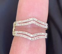 
              10K YELLOW GOLD SOLITAIRE ENHANCER .50 CARAT DIAMOND RING GUARD WRAP WEDDING BAND
            