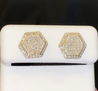 
              10K YELLOW GOLD .30 CARAT 10 MM 100% GENUINE DIAMONDS MENS/WOMENS EARRING STUDS
            