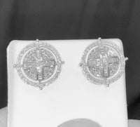 
              10K WHITE GOLD 1.25 CARAT 16 MM 100% GENUINE DIAMONDS MENS/WOMENS EARRING STUDS
            