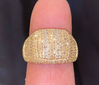 
              10K SOLID YELLOW GOLD 2 CARAT REAL DIAMOND ENGAGEMENT RING WEDDING PINKY BAND
            