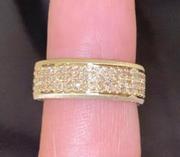 
              10K YELLOW GOLD .85 CARAT NATURAL DIAMOND WEDDING BAND BRIDAL ENGAGEMENT RING
            
