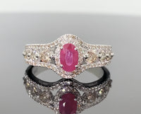 
              10K WHITE GOLD 1.50 CARAT DIAMOND & RUBY RING
            