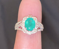 
              10K WHITE GOLD 2.75 CARAT DIAMOND & EMERALD RING
            