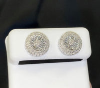 
              10K WHITE GOLD .30 CARAT 11 MM 100% GENUINE DIAMONDS MENS/WOMENS EARRING STUDS
            