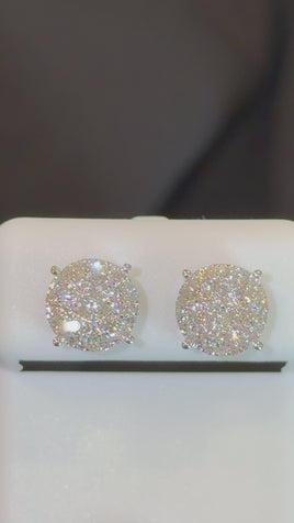 .72 CARAT CERTIFED LAB GROWN DIAMONDS STERLING SILVER 9 MM STUDS EARRINGS