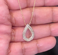 
              10K YELLOW GOLD .60 CARAT REAL DIAMOND PENDANT NECKLACE WITH GOLD CHAIN
            