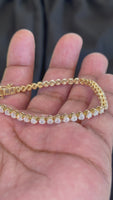 
              14K YELLOW GOLD 5 CARAT LAB GROWN DIAMONDS 7 INCHES 3.5 MM BRACELET
            