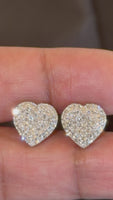 
              .81 CARAT CERTIFIED LAB GROWN DIAMONDS 12 MM STERLING SILVER RHODIUM PLATED HEART STUDS EARRINGS
            