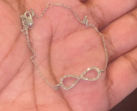 
              10K WHITE GOLD .25 CARAT REAL DIAMOND 10 INCHES ANKLET
            