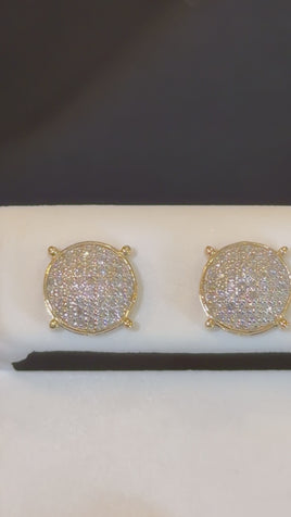 10K YELLOW GOLD .35 CARAT NATURAL DIAMONDS 9 MM EARRING STUDS