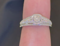 
              10K WHITE GOLD .60 CARAT WOMENS REAL DIAMOND ENGAGEMENT RING WEDDING BAND SET
            