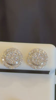 
              1.12 CARAT CERTIFED LAB GROWN DIAMONDS STERLING SILVER GOLD PLATED 11 MM STUDS EARRINGS
            