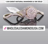 
              10K YELLOW GOLD 1.50 CARAT WOMENS REAL DIAMOND ENGAGEMENT RING 2 WEDDING BANDS SET
            