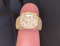
              10K SOLID YELLOW GOLD 3.50 CARAT REAL DIAMOND ENGAGEMENT RING WEDDING PINKY BAND
            