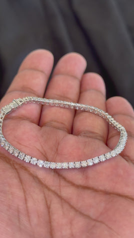 4.48 CARAT CERTIFIED LAB GROWN DIAMONDS STERLING SILVER 7 INCHES 2.5 MM TENNIS BRACELET