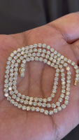 
              14K YELLOW GOLD 14.30 CARAT LAB GROWN DIAMONDS 18 INCHES 3 MM TENNIS CHAIN NECKLACE
            