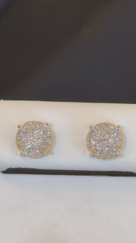 10K YELLOW GOLD .35 CARAT NATURAL DIAMONDS 8 MM EARRING STUDS