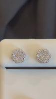 
              .97 CARAT CERTIFED LAB GROWN DIAMONDS STERLING SILVER GOLD PLATED 7 MM STUDS EARRINGS
            