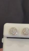 
              .74 CARAT CERTIFIED LAB GROWN DIAMONDS 8 MM STERLING SILVER GOLD PLATED STUDS EARRINGS
            