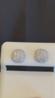 
              .72 CARAT CERTIFED LAB GROWN DIAMONDS STERLING SILVER 8 MM STUDS EARRINGS
            