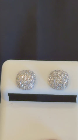 .72 CARAT CERTIFED LAB GROWN DIAMONDS STERLING SILVER 8 MM STUDS EARRINGS