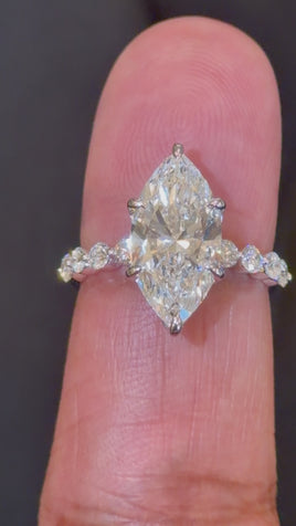 14K WHITE GOLD 4.52 CARAT CERTIFIED LAB GROWN DIAMONDS ENGAGEMENT WEDDING RING