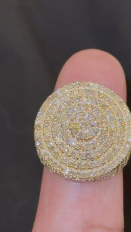 10K YELLOW GOLD 4 CARAT NATURAL DIAMOND ENGAGEMENT RING WEDDING PINKY BAND