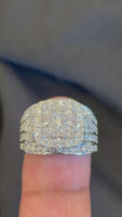 
              3.08 CARAT CERTIFIED LAB GROWN DIAMONDS STERLING SILVER RHODIUM PLATED ENGAGEMENT WEDDING RING
            