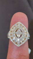 
              3 CARAT LAB GROWN DIAMONDS STERLING SILVER GOLD PLATED ENGAGEMENT WEDDING RING
            
