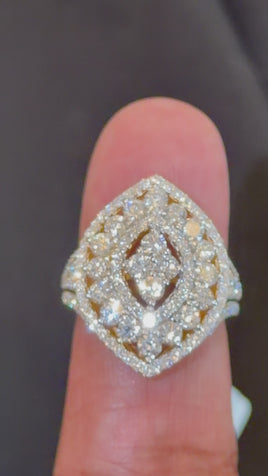 3 CARAT LAB GROWN DIAMONDS STERLING SILVER GOLD PLATED ENGAGEMENT WEDDING RING