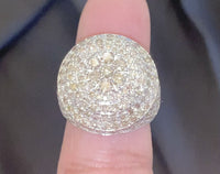 
              10K WHITE GOLD 6.50 CARAT MENS REAL DIAMOND ENGAGEMENT WEDDING PINKY RING BAND
            
