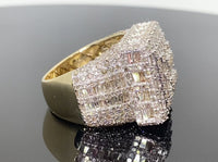 
              10K YELLOW GOLD 6.50 CARAT MENS REAL DIAMOND ENGAGEMENT WEDDING PINKY RING BAND
            