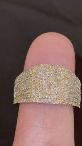 10K YELLOW GOLD 1.75 CARAT NATURAL DIAMOND ENGAGEMENT RING WEDDING PINKY BAND