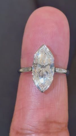 14K WHITE GOLD 3.51 CARAT CERTIFIED LAB GROWN DIAMONDS ENGAGEMENT WEDDING RING