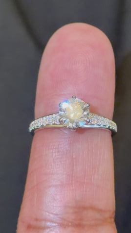 14K WHITE GOLD 1.43 CARAT CERTIFIED LAB GROWN DIAMONDS ENGAGEMENT WEDDING RING