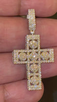 
              1.66 CARAT CERTIFIED LAB GROWN DIAMONDS STERLING SILVER 1.75 INCHES CROSS PENDANT
            