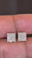 
              .46 CARAT CERTIFIED LAB GROWN DIAMONDS 7.5 MM STERLING SILVER GOLD PLATED STUDS EARRINGS
            
