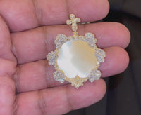 
              10K YELLOW GOLD 1.25 CARAT NATURAL DIAMOND 1.75 INCHES MEMORY PENDANT CHARM
            