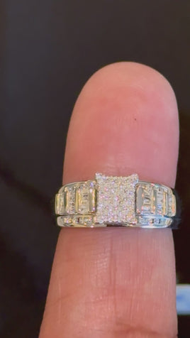 10K WHITE GOLD .75 CARAT NATURAL DIAMOND ENGAGEMENT RING WEDDING RING BRIDAL