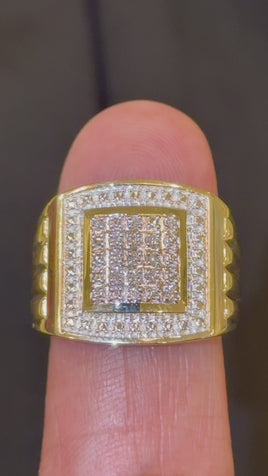10K SOLID YELLOW GOLD .15 CARAT REAL DIAMOND ENGAGEMENT RING WEDDING PINKY BAND