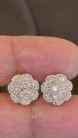 
              1.53 CARAT CERTIFIED LAB GROWN DIAMONDS 12 MM STERLING SILVER GOLD PLATED STUDS EARRINGS
            