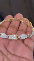 
              3.82 CARAT CERTIFIED LAB GROWN DIAMONDS STERLING SILVER GOLD PLATED 8.50 INCHES 10 MM BRACELET
            