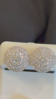 
              2.08 CARAT CERTIFED LAB GROWN DIAMONDS STERLING SILVER GOLD PLATED 13 MM STUDS EARRINGS
            