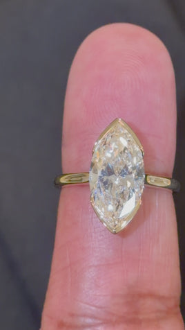 14K YELLOW GOLD 3.90 CARAT CERTIFIED LAB GROWN DIAMONDS ENGAGEMENT WEDDING RING