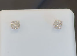 10K YELLOW GOLD .59 CARAT 4 MM CERTIFIED LAB GROWN DIAMONDS STUDS EARRINGS