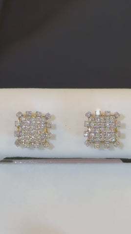 10K YELLOW GOLD .30 CARAT NATURAL DIAMONDS 7 MM EARRING STUDS