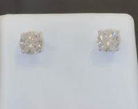 
              10K WHITE GOLD 1.43 CARAT 7 MM CERTIFIED LAB GROWN DIAMONDS STUDS EARRINGS
            