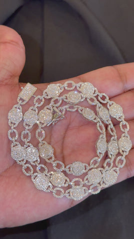 10.31 CARAT CERTIFIED LAB GROWN DIAMONDS STERLING SILVER 22 INCHES 38.87 GRAMS 10 MM CHAIN NECKLACE