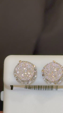 10K WHITE GOLD .50 CARAT NATURAL DIAMONDS 10 MM EARRING STUDS